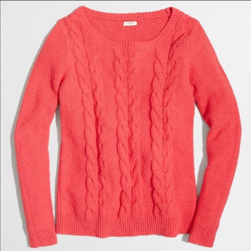J. Crew Dried Papaya Cable Knit Sweater